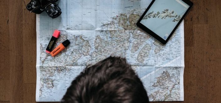 Person looking at a map