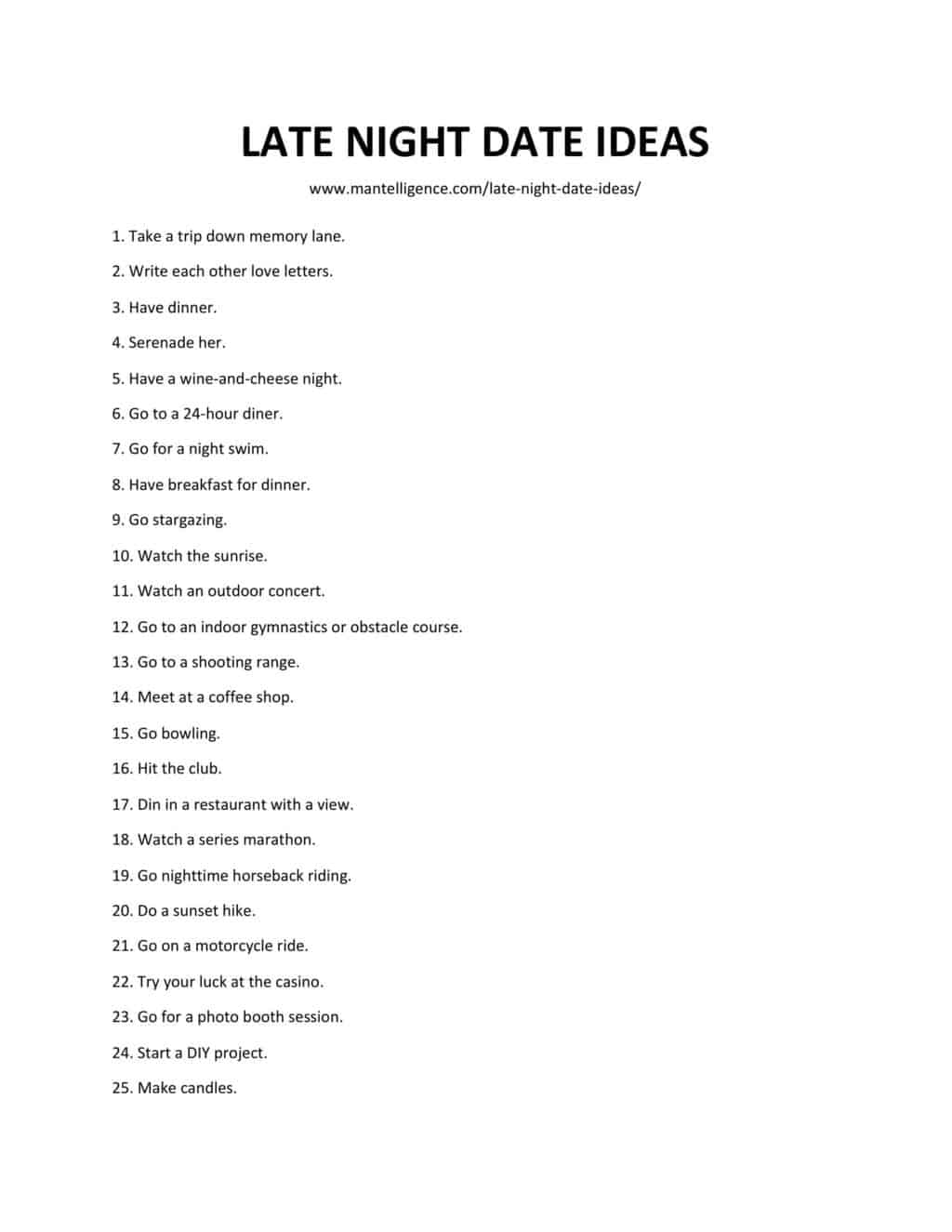 Downloadable and printable list