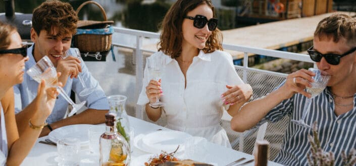 Friends having drinks together
