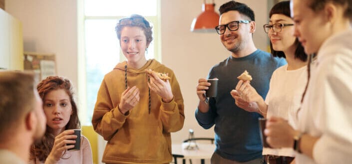 People eating together