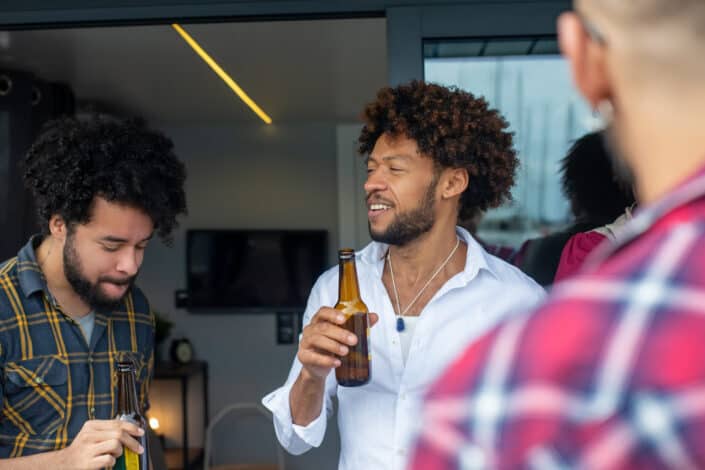 Men having beers aboard a boat