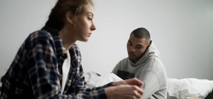 Couple looking disappointed and angry
