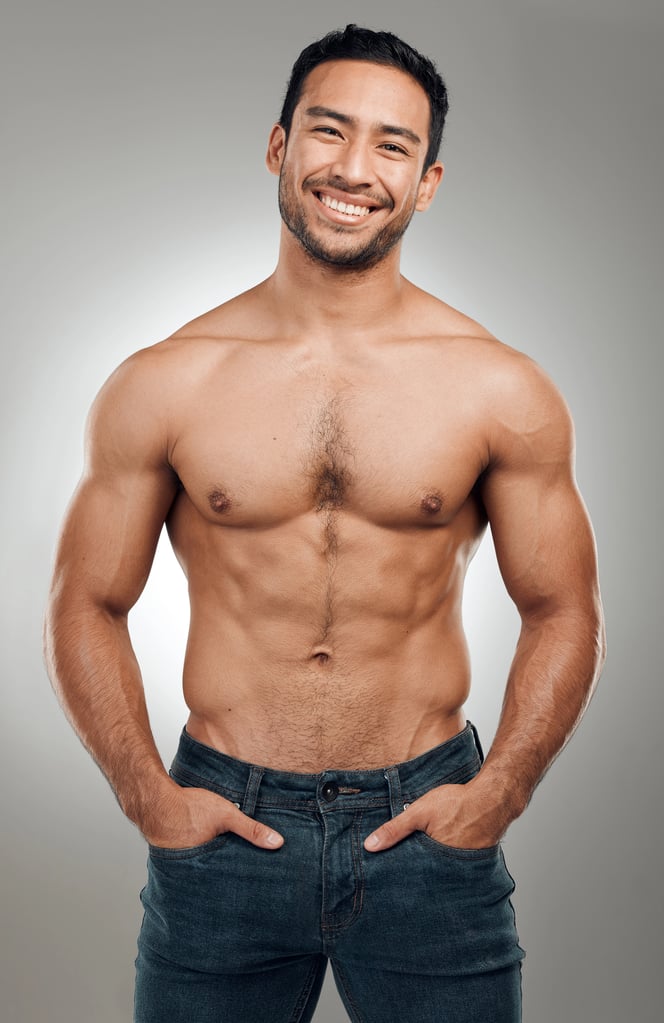 Man with Tapered Into Stomach Abdominal Hair