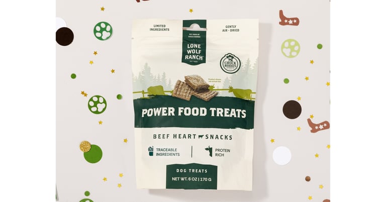Chuck Norris Introduces Lone Wolf Ranch Power Food Treats: Premium Beef Heart Snacks for Dogs