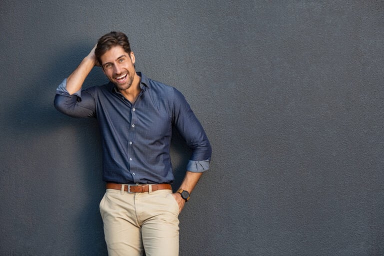 A confident man who is free from any bladder concerns