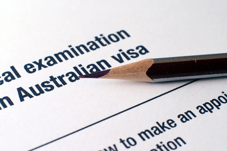 A form of application for an Australian visa.