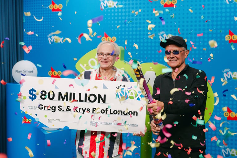 Two Friends in London Share Record $80 Million Lotto Max Jackpot Win