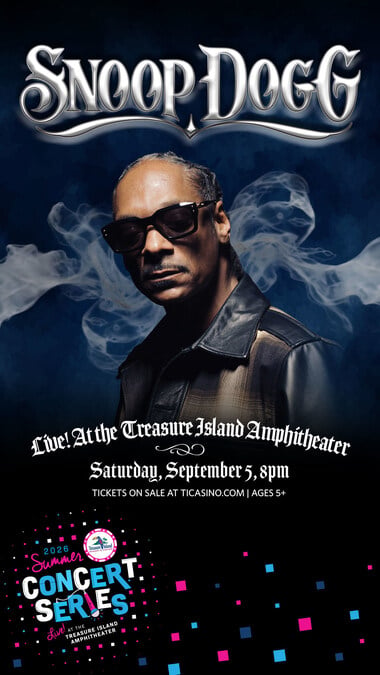 Snoop Dogg to Headline Treasure Island’s 2026 Summer Concert Series