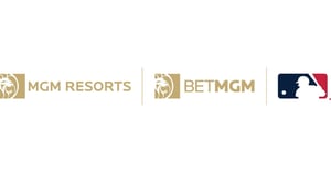 Logo of MGM x MLB partnership