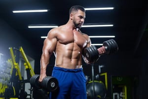 IGF-1 LR3 explained for men, focusing on muscle growth and recovery, with a man holding dumbbells in a gym setting during strength training.