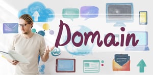 Man holding a diary and thinking about choosing a strong domain name for a successful online business.
