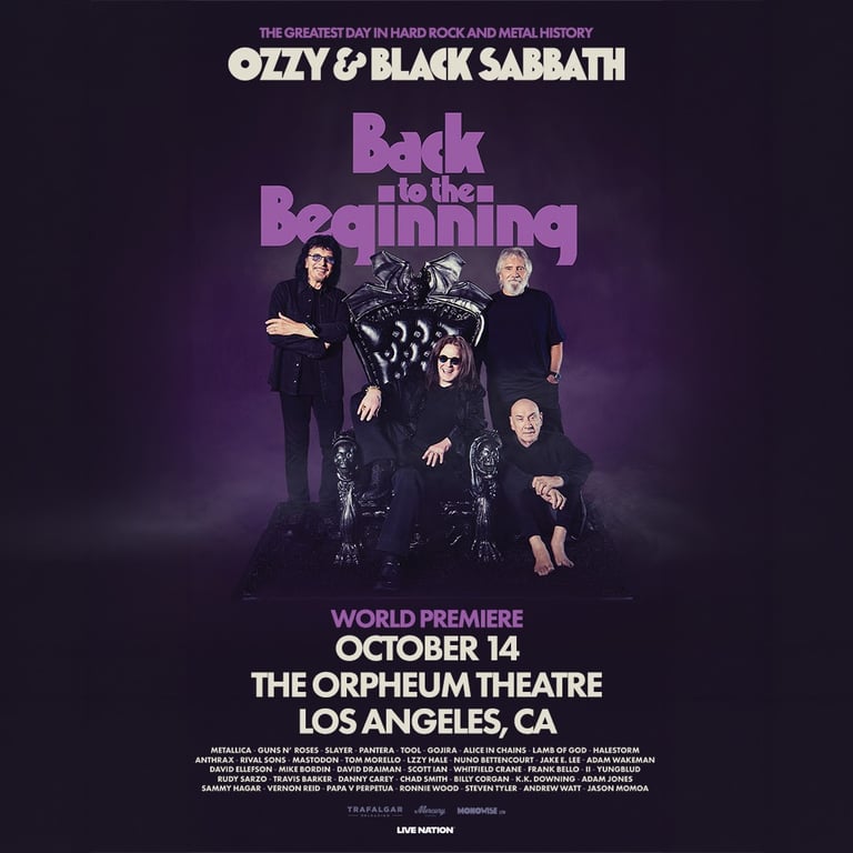 Osbourne Family to Host ‘Back to the Beginning’ World Premiere in Los Angeles
