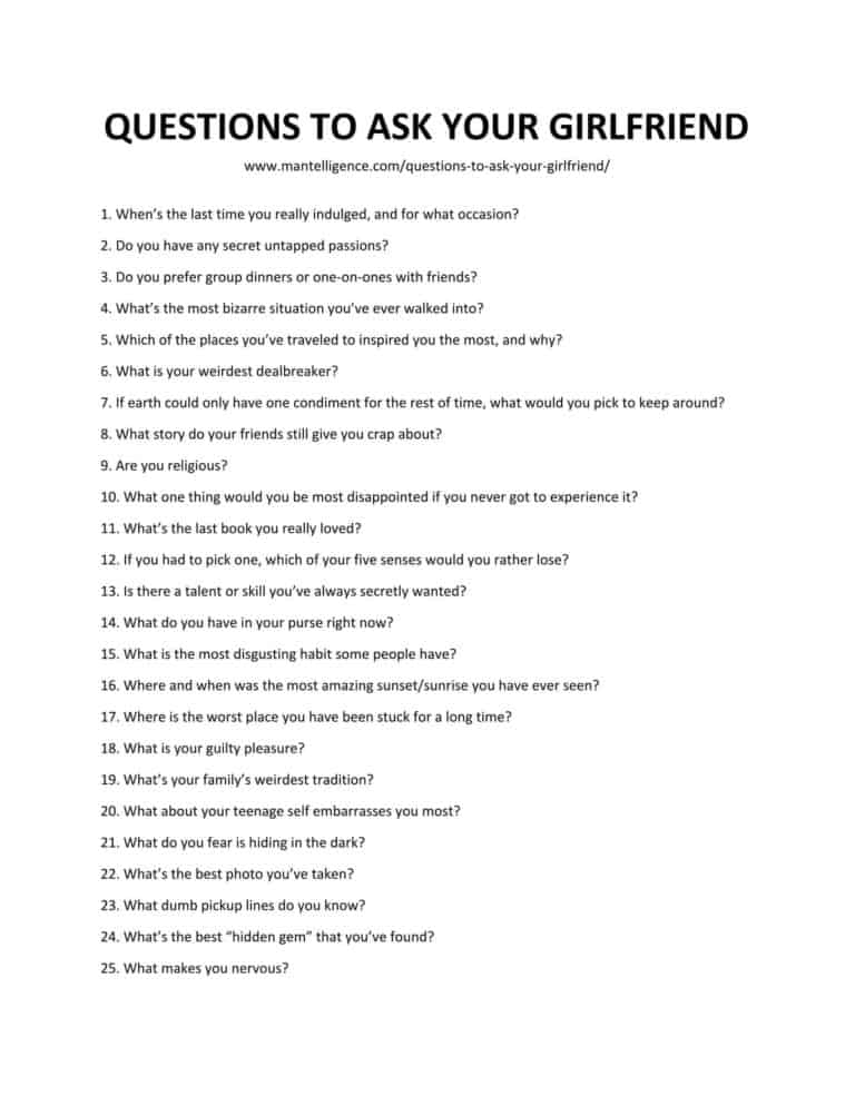 70 Great And Interesting Questions To Ask Your Girlfriend Now