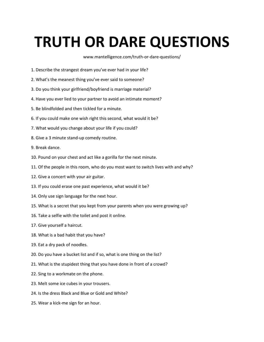 Truth N Dare Questions For Girl Truth Or Dare Questions The Good The 
