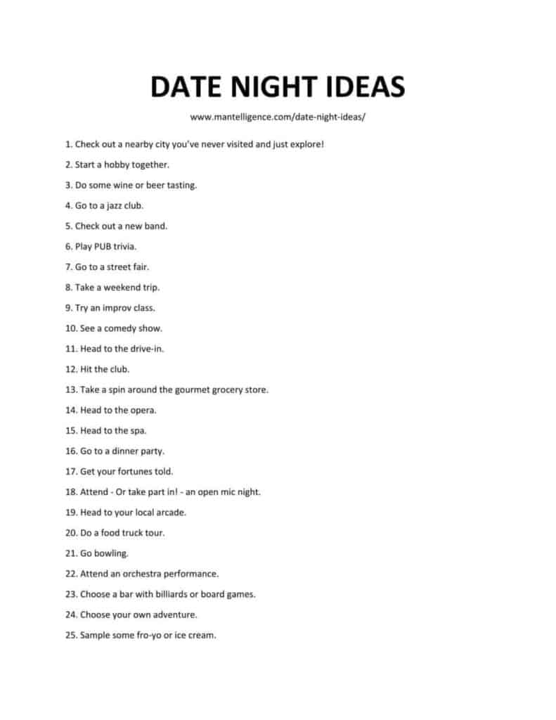 103 Date Night Ideas - This is the only list you need.