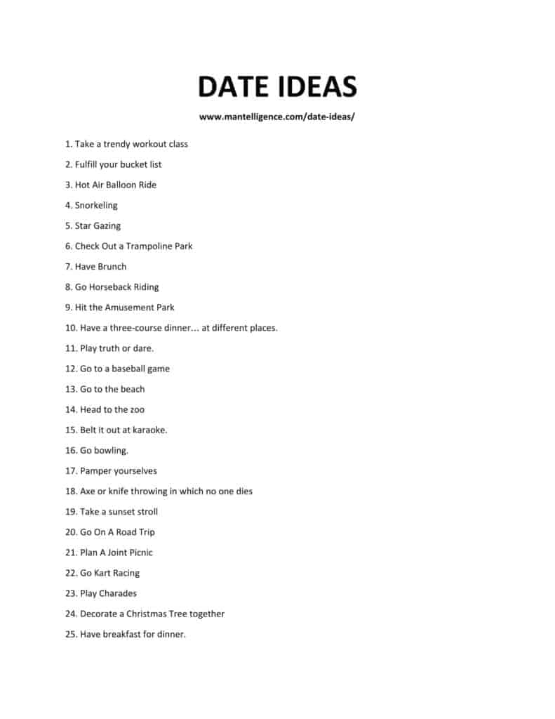 115 Best Date Ideas - The only list you'll ever need.