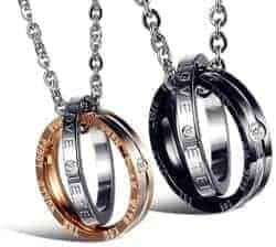 101 Birthday Gifts for Girlfriend - Stainless Steel Couple Pendant Necklace