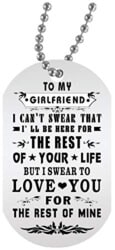 101 Birthday Gifts for Girlfriend - To My Girlfriend Dog Tag With chain