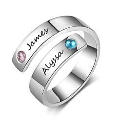 2. Wrap Rings with 2 Simulated Birthstones