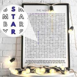 76. Astronomy Check List Word Search Wall Art Poster