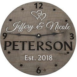 48. personalized wooden wall clock