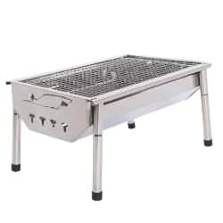 best grills - ISUMER Portable Thickened Stainless Steel Outdoor Charcoal BBQ Grill