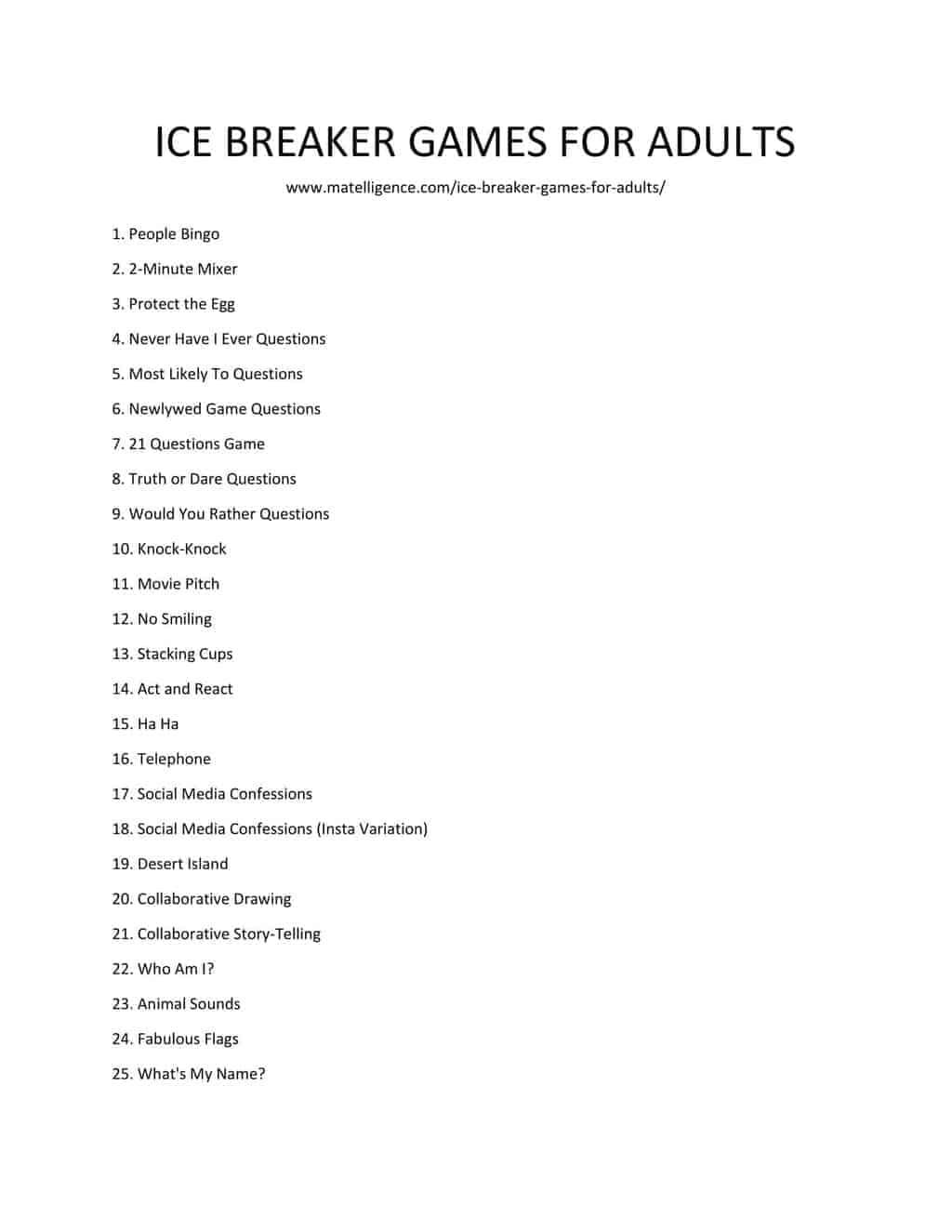 ice breaker games ideas for adults