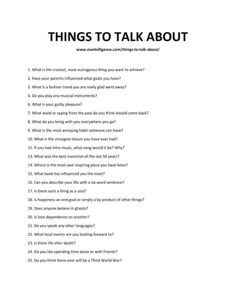 73 Topics Things To Talk About Funny Interesting Random 