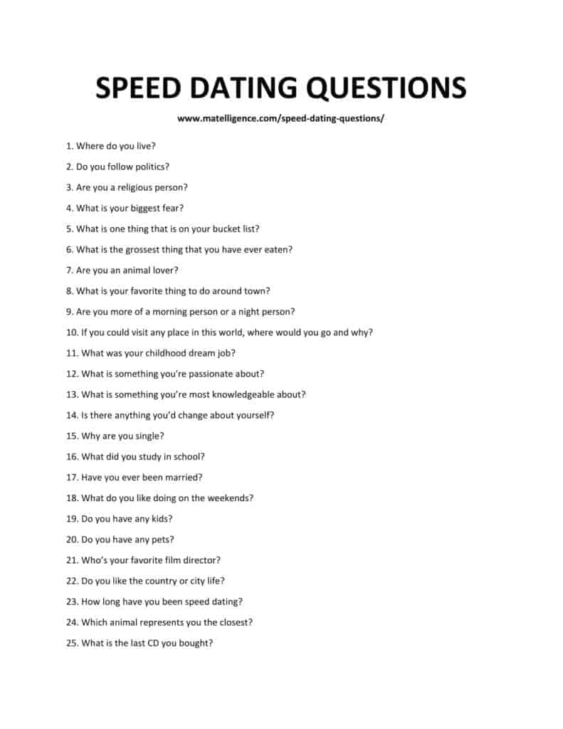 77 Best Speed Dating Questions - Spark a connection fast.