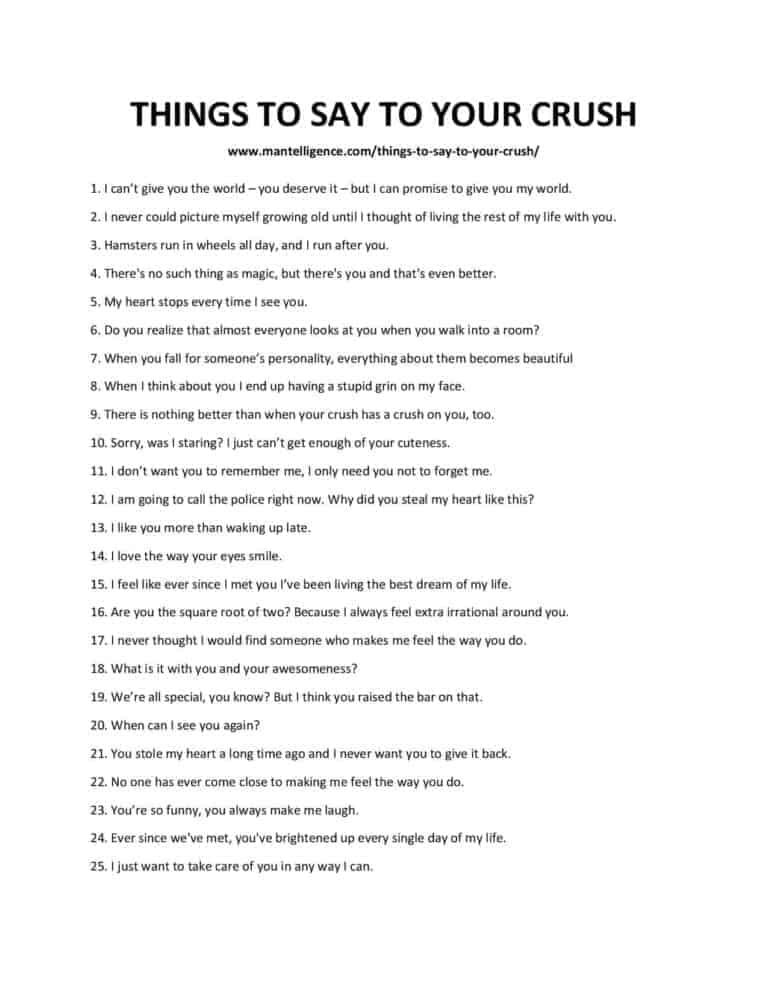 51 Things To Say To Your Crush Funny Cute Sweet 