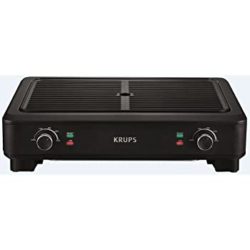 Best grills - KRUPS PG760851 Electric Indoor Adjustable Temperature Smokeless Grill w/Non-Stick Cooking Surface and Dishwasher Safe Removable Drip Tray