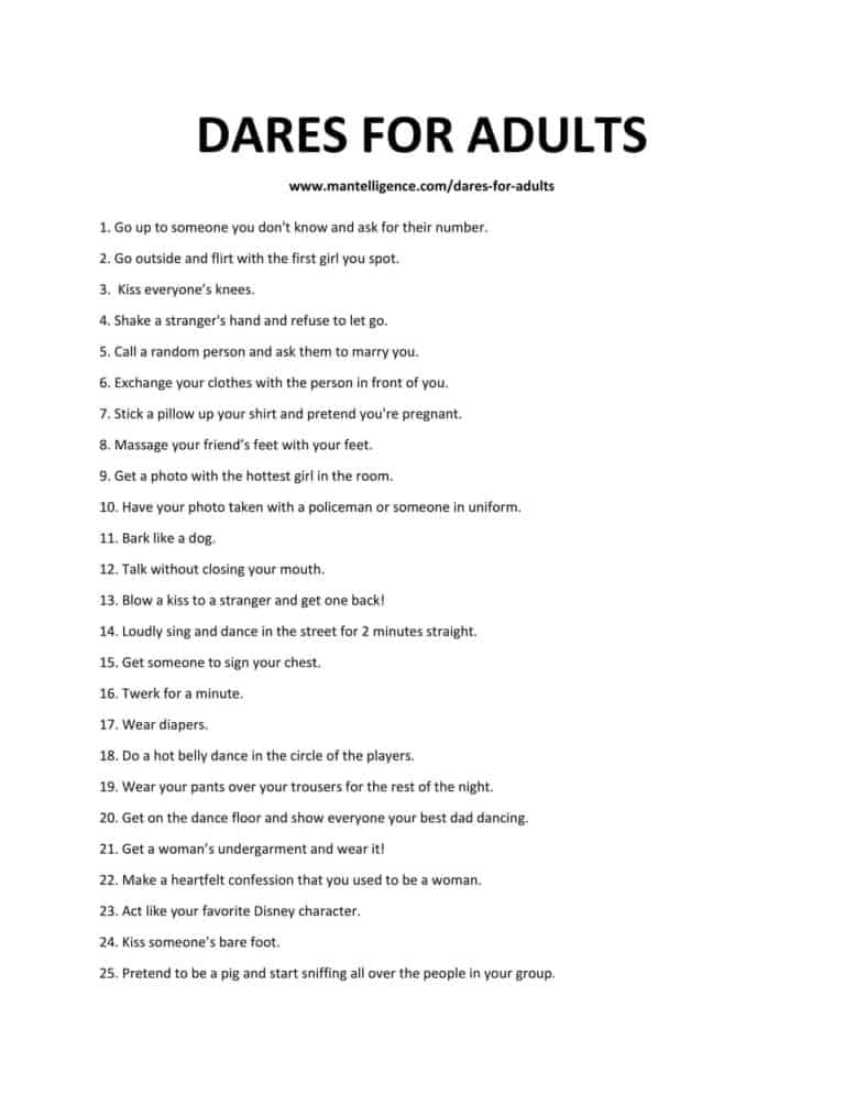 69 Best Dares For Adults Never Have Dull Moments Again