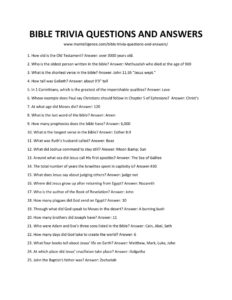 53+ Bible Trivia Questions & Answers (Easy to Hard)