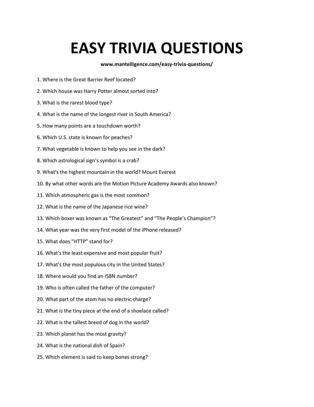 215 Fun And Easy Trivia Questions For Kids, With Answers