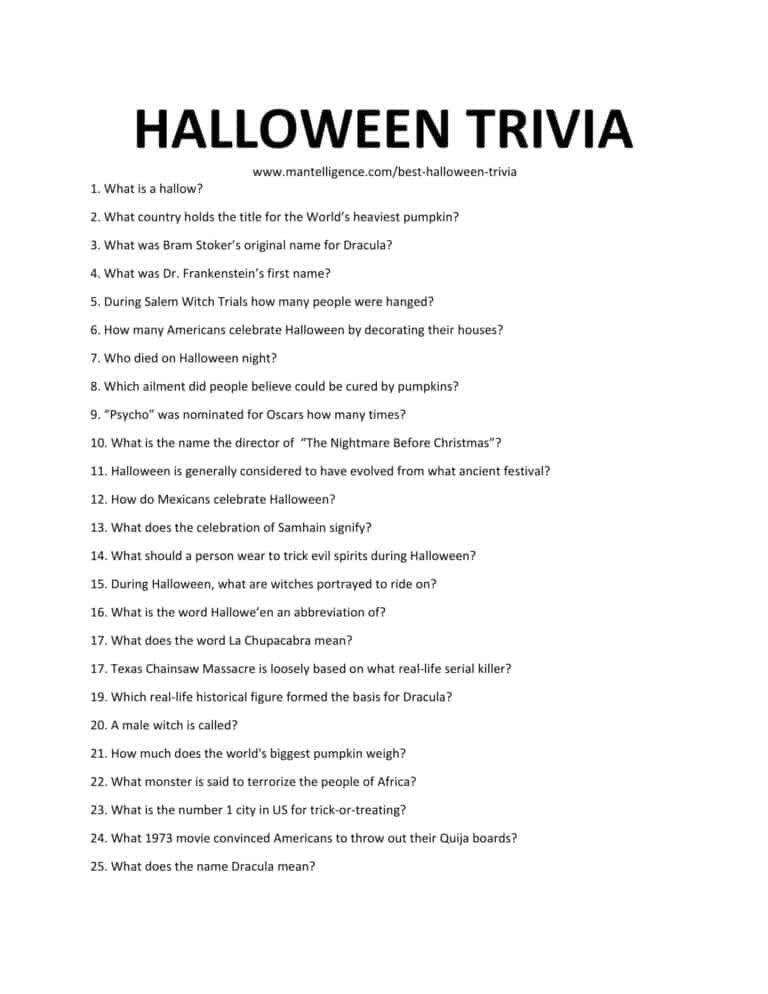 60 Best Halloween Trivia Questions and Answers You Should Know