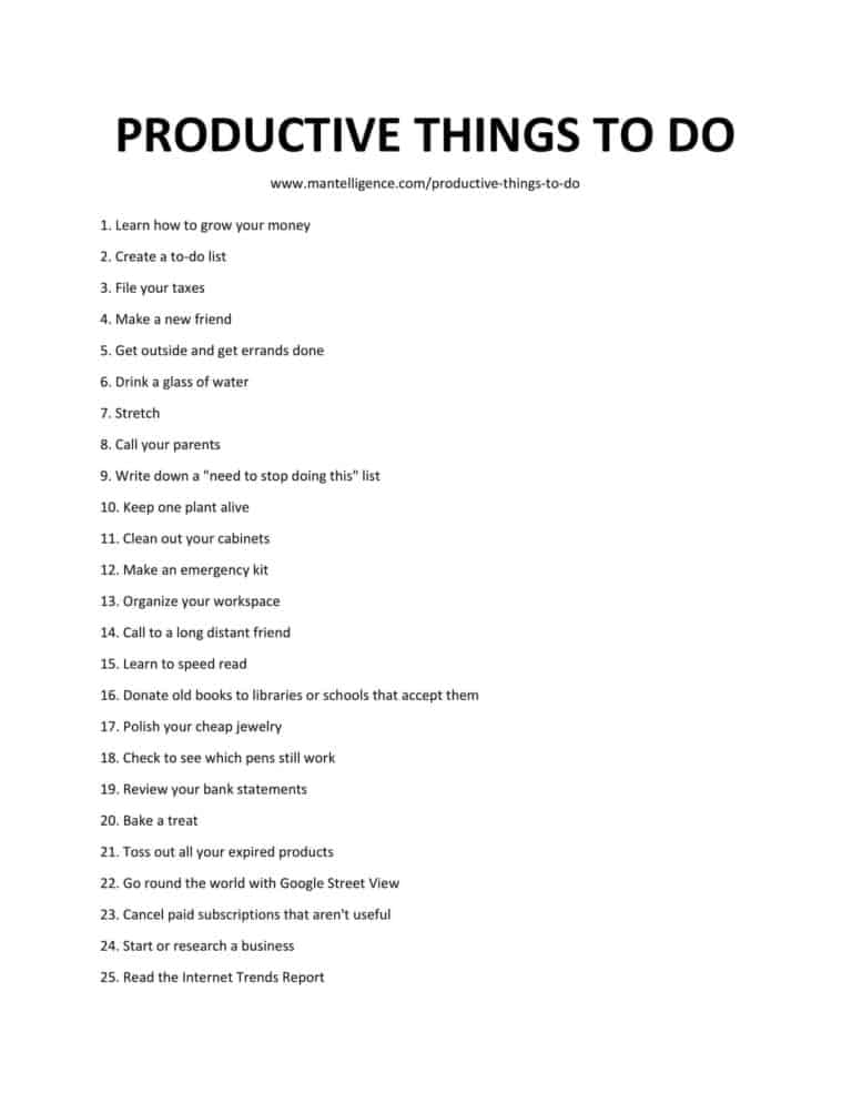 103 Best Productive Things To Do Right Now