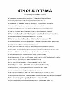 25 4th of July Trivia Questions & Answers (Patriotic Quiz)