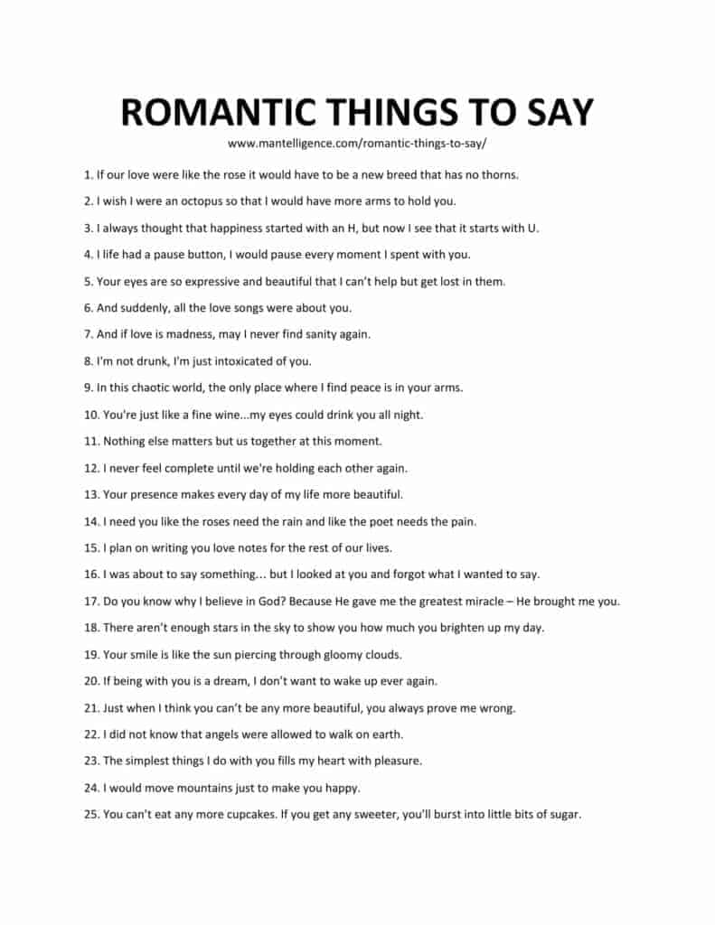 61 Best Romantic Things To Say - Make her feel extra special.