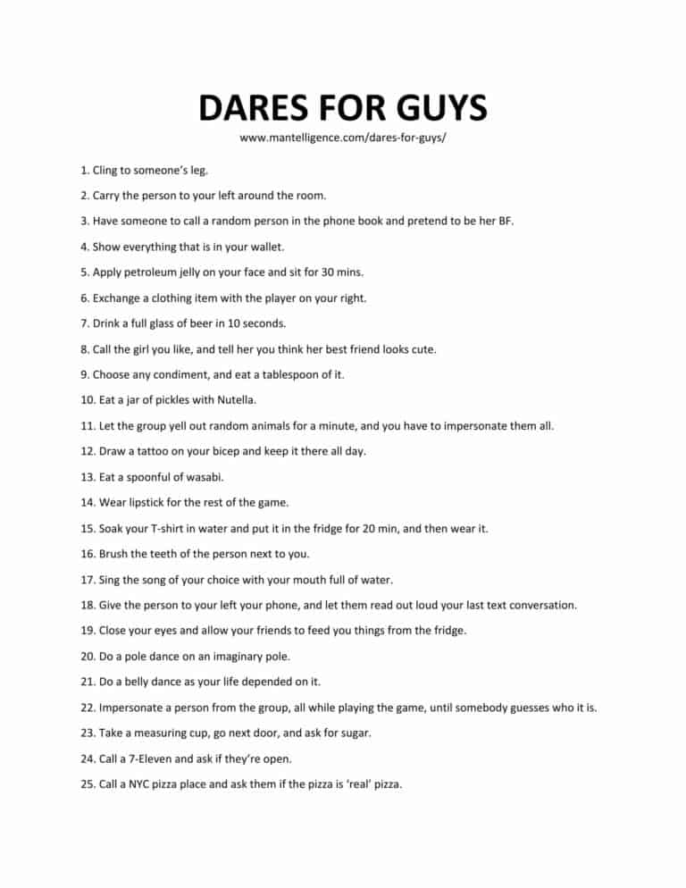61+ Best Dares For Guys (Funny, Fun, Embarrassing)