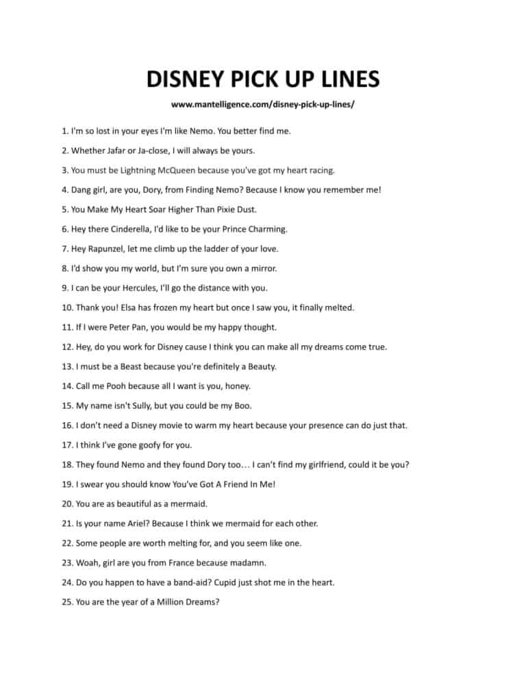 20+ Disney Pick Up Lines Guaranteed to Spark the Magic