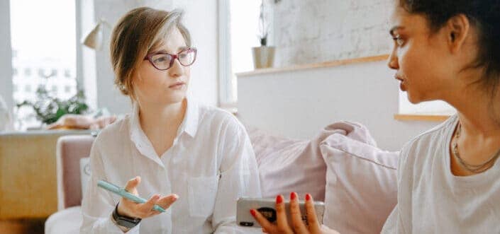 Women discussing about something