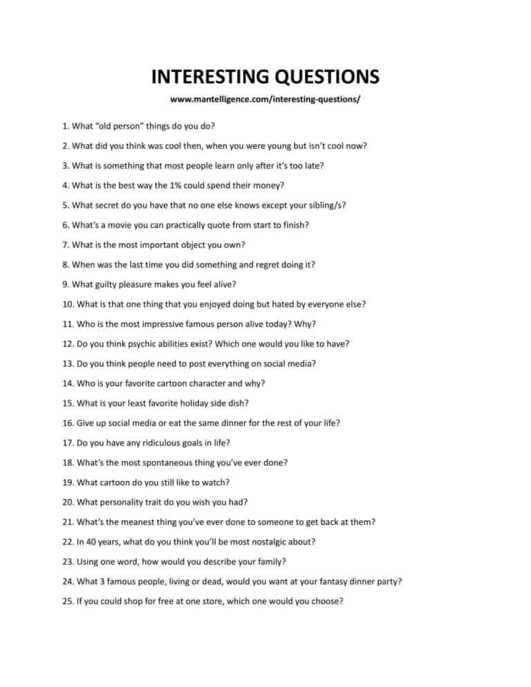 65 Interesting Questions - The Best Ones To Get To Know Them Deeper.