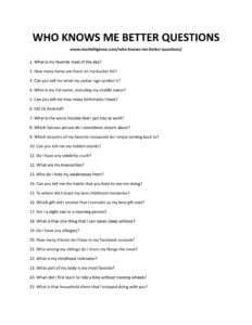 27 Who Knows Me Better Questions - Find Out Who Keeps You In Mind