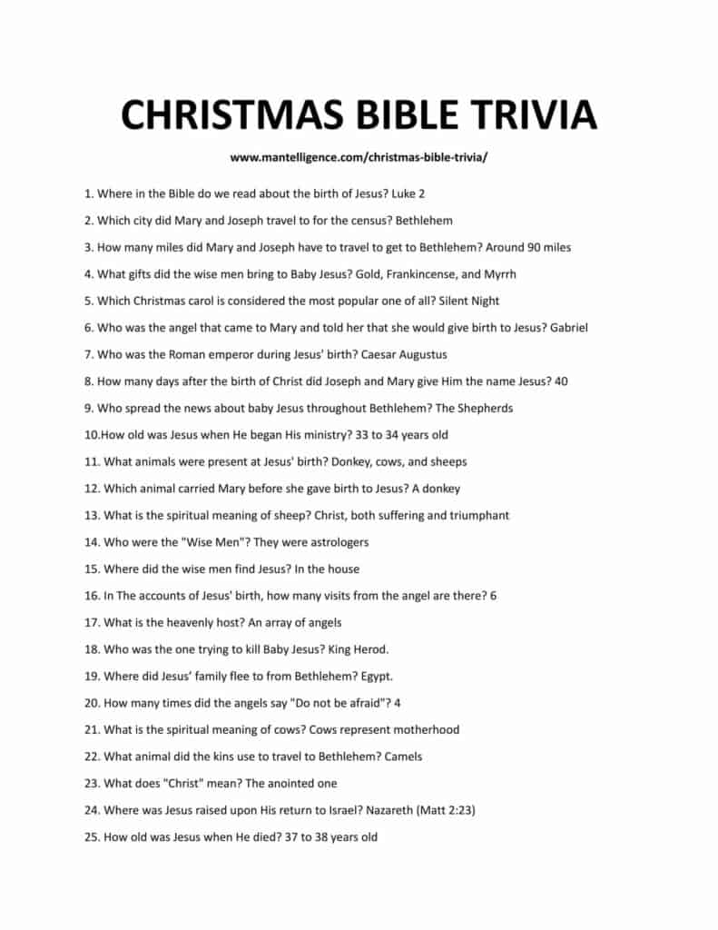 50 Christmas Bible Trivia & Answers (Fun Quiz)