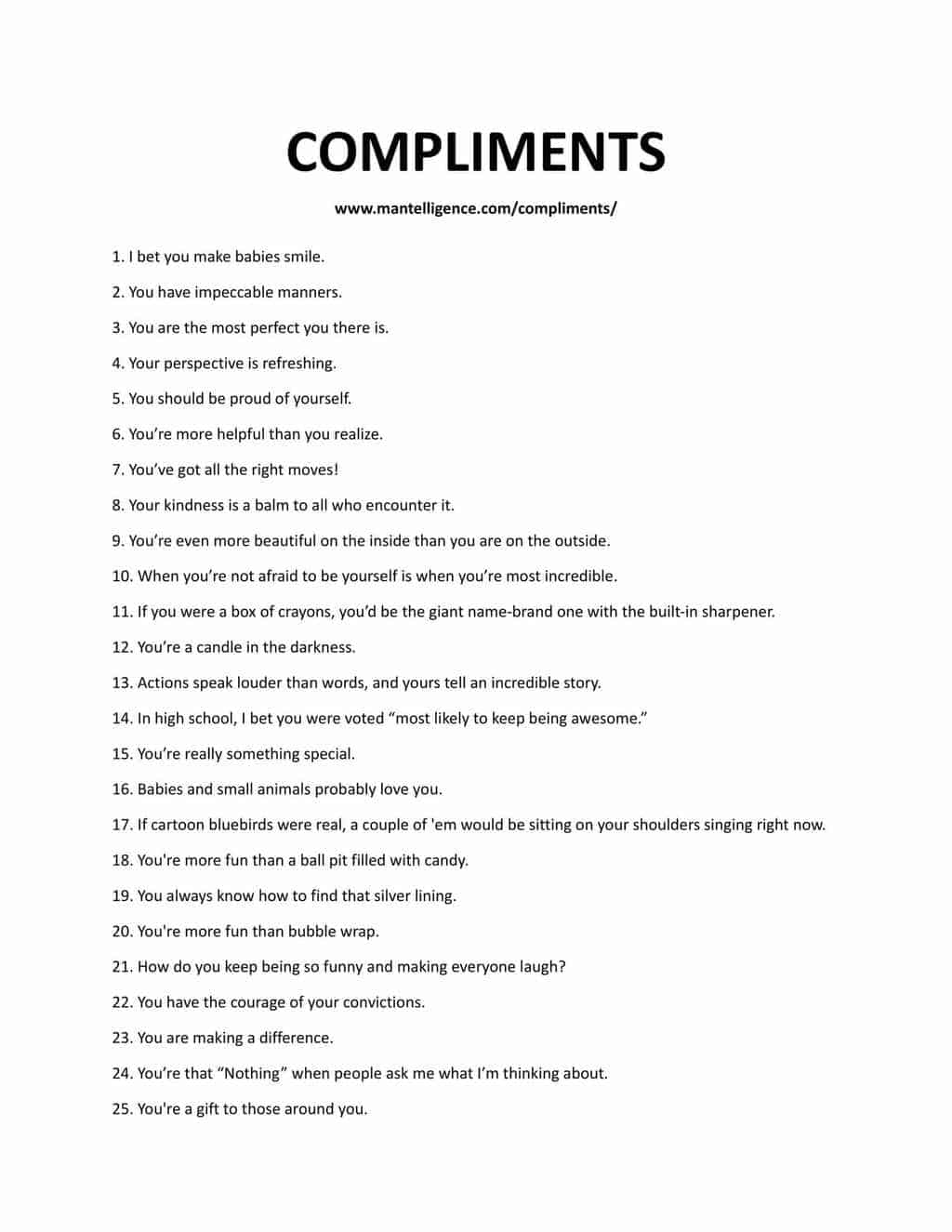 64 Amazing Compliments To Give How To Make People Feel Great Everytime