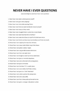 Fantastic 62 Never Have I Ever Questions - Make Your Parties Actually Fun