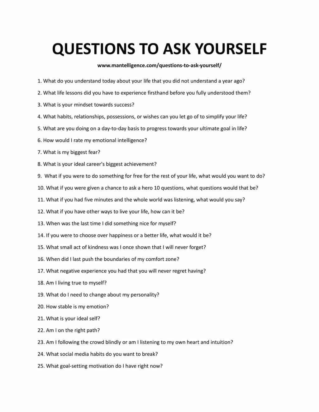 Questions To Ask People About Yourself