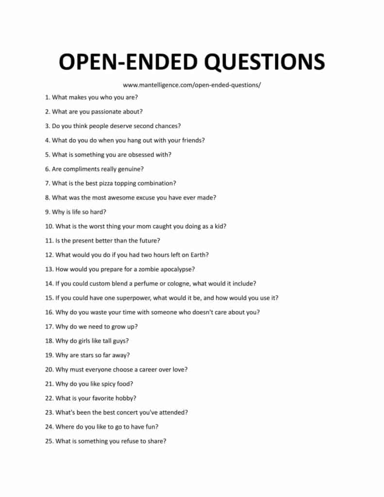 34 Excellent Open Ended Questions And The Best Way To Use Them