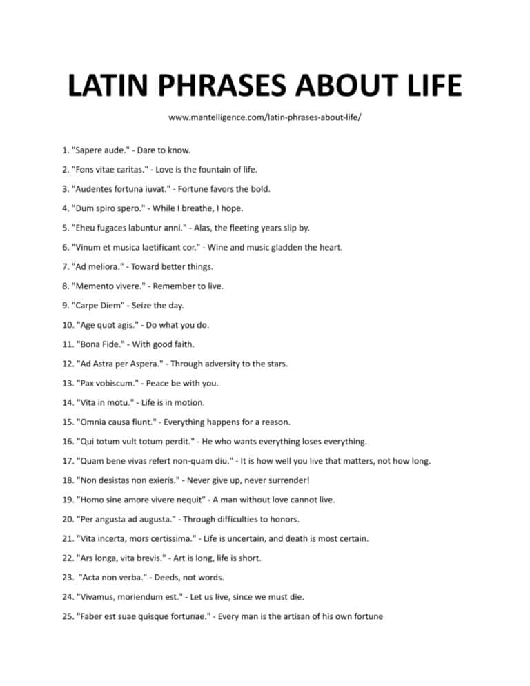 Famous Short Latin Phrases