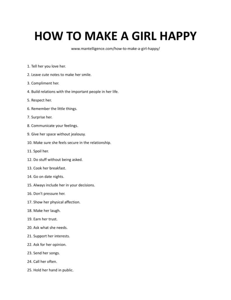 How to Make a Girl Happy 20 Sweet Ways to Keep Her Interested